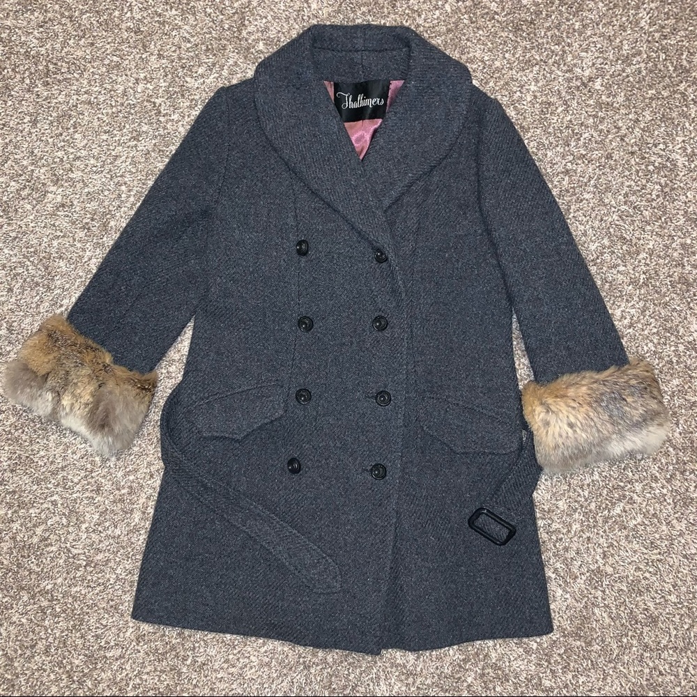 Thalhimers vintage fur charcoal gray coat